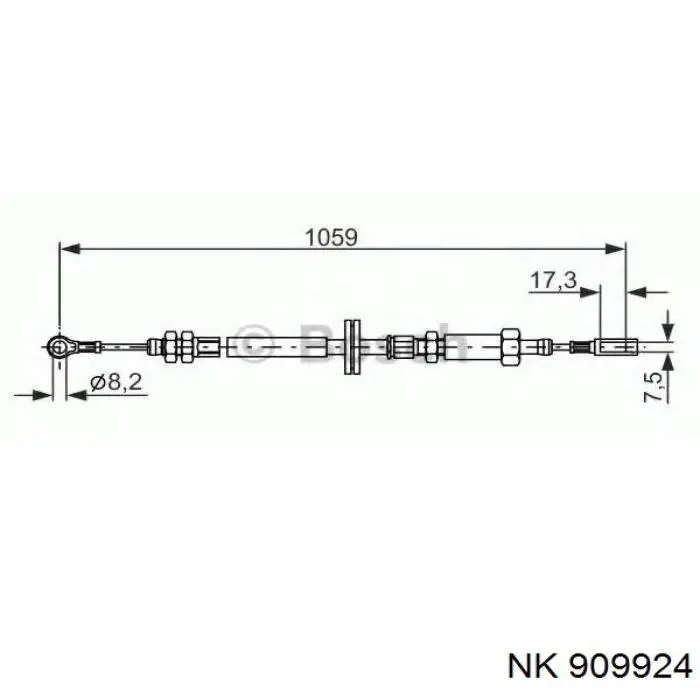 909924 NK cable de freno de mano delantero