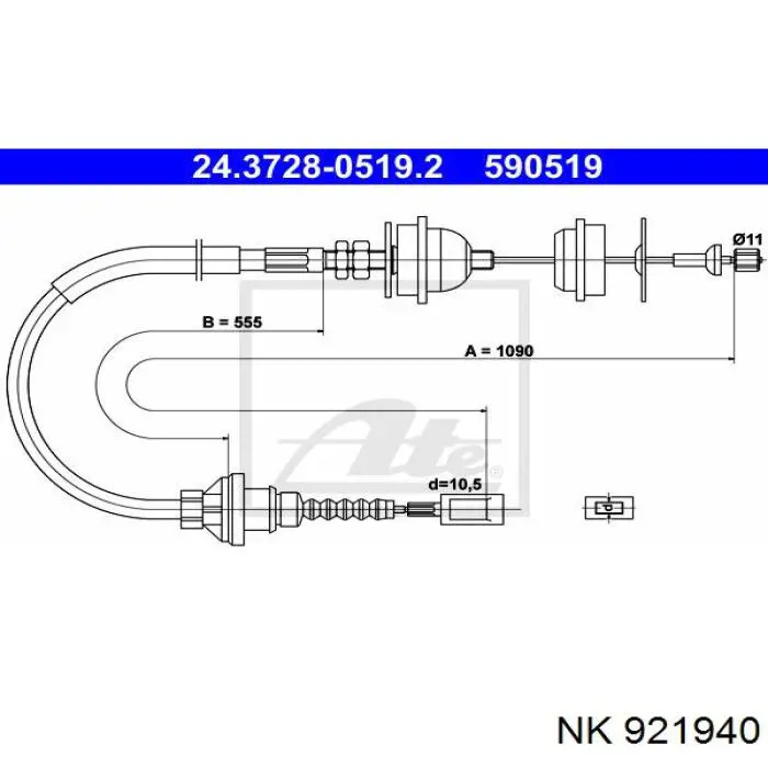 921940 NK cable de embrague