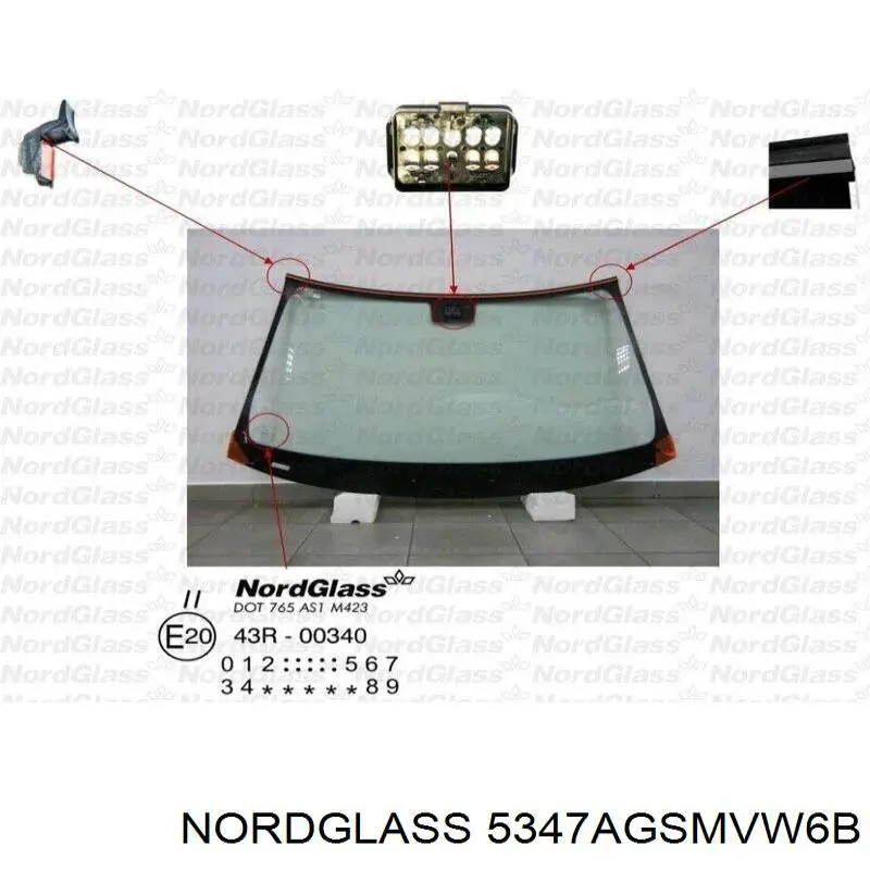 5347AGSMVW6B Nordglass parabrisas