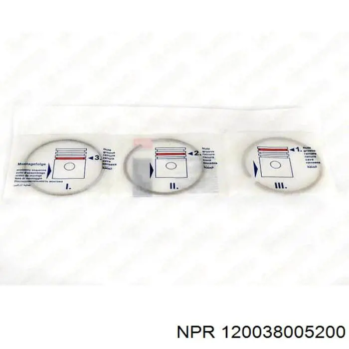 120038005200 NE/NPR Juego de anillos de pistón para 1 cilindro, STD
