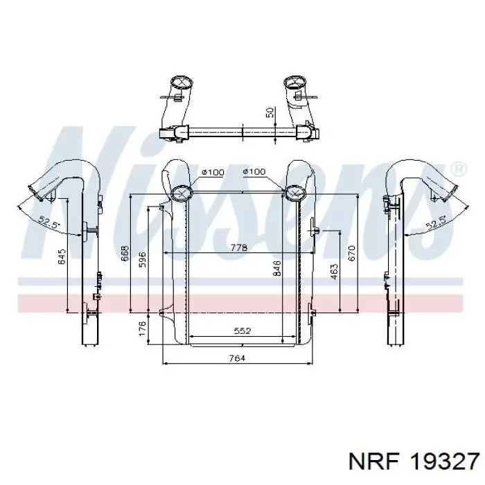 Núcleo de la rejilla del radiador del intercooler para DAF 105 