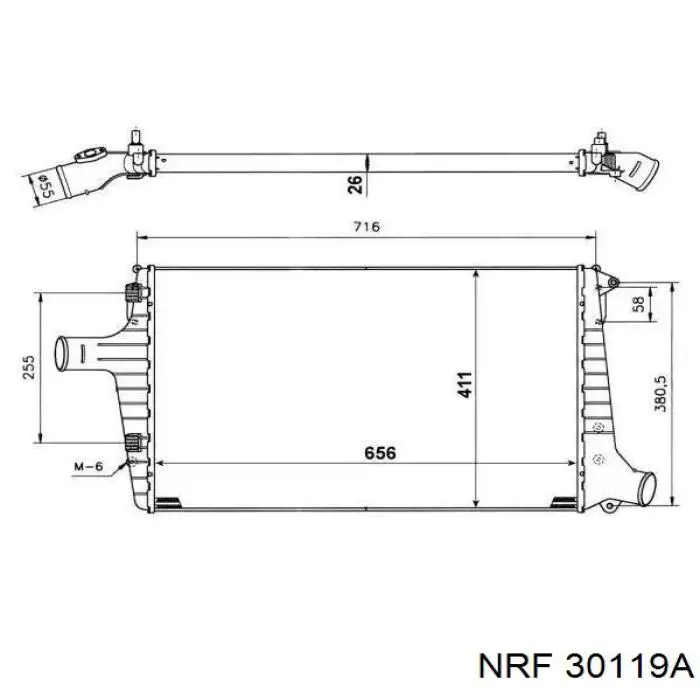 Radiador de aire de admisión NRF 30119A precio, desde 89,34 EUR