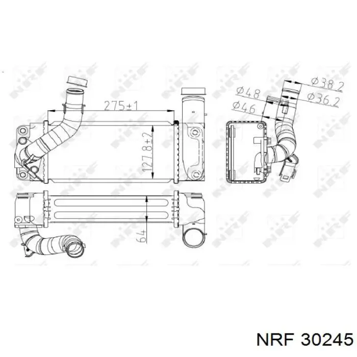 Radiador de aire de admisión Toyota DT4221343070 precio, desde 107,45 EUR