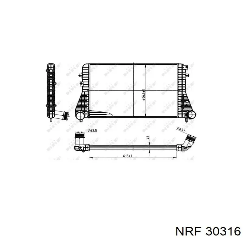 30316 NRF Radiador de intercooler