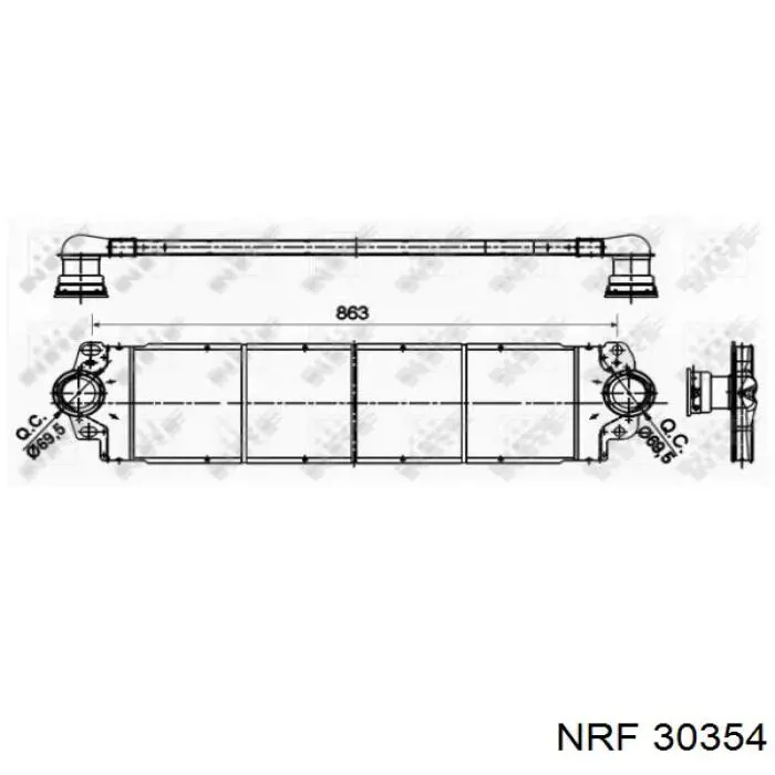 Radiador de aire de admisión NRF 30354 precio, desde 145,86 EUR