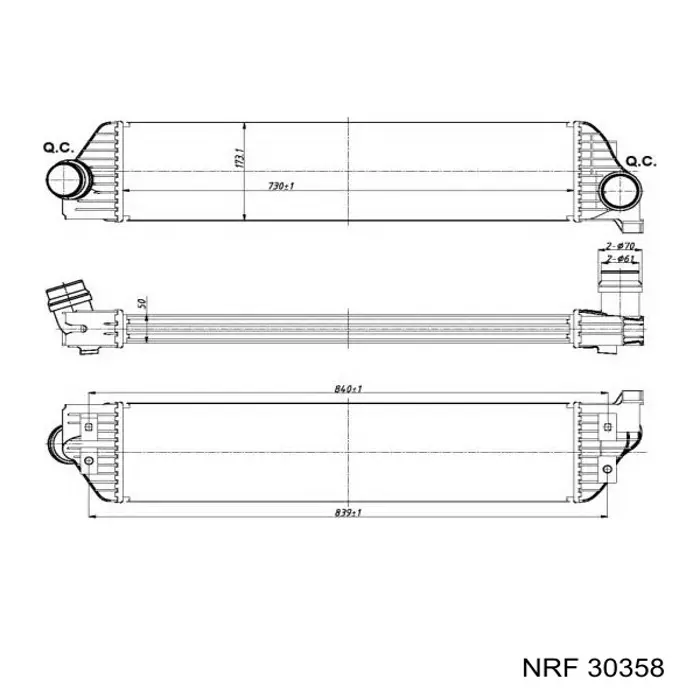 Radiador de aire de admisión NRF 30358 precio, desde 125,73 EUR