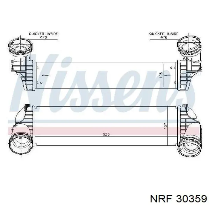 Radiador de aire de admisión NRF 30359 precio, desde 135,04 EUR
