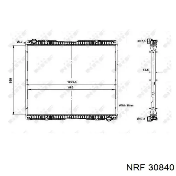 30840 NRF Radiador de intercooler