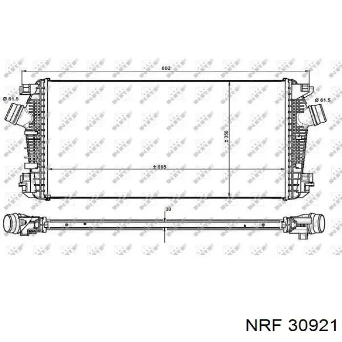 30921 NRF radiador de aire de admisión