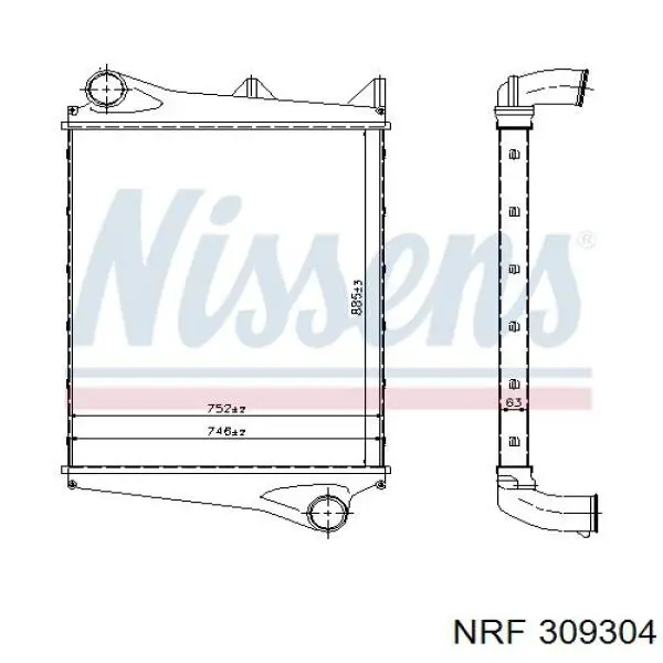 309304 NRF Radiador de intercooler
