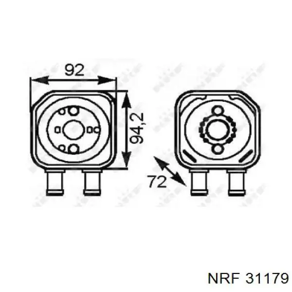 Radiador de aceite debajo del filtro 31179 NRF