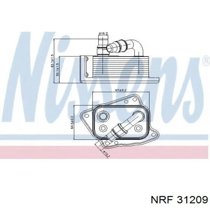 Radiador de aceite debajo del filtro 31209 NRF
