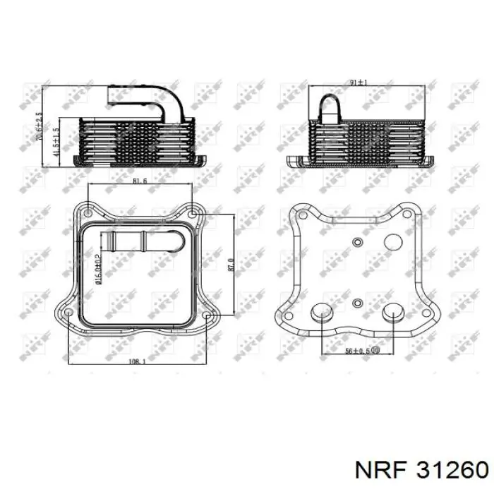 Radiador de aceite debajo del filtro NRF 31260 precio, desde 49,59 EUR