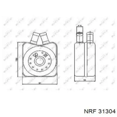 Radiador de aceite debajo del filtro 31304 NRF