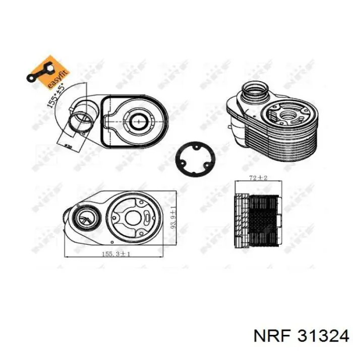 31324 NRF radiador de aceite