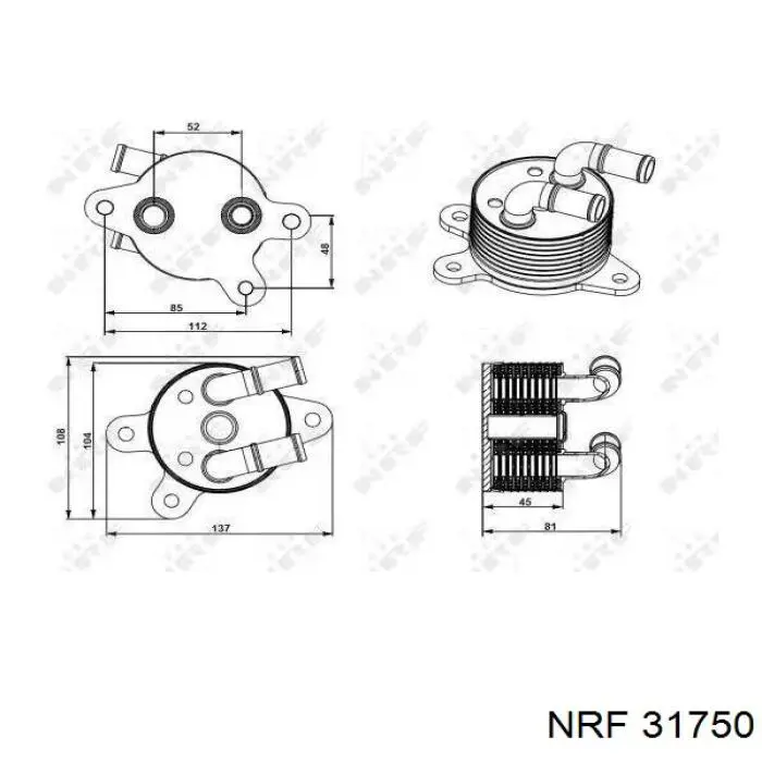 31750 NRF radiador enfriador de la transmision/caja de cambios