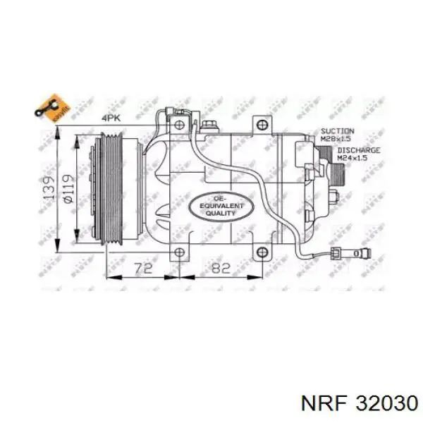Compresor de aire acondicionado 32030 NRF