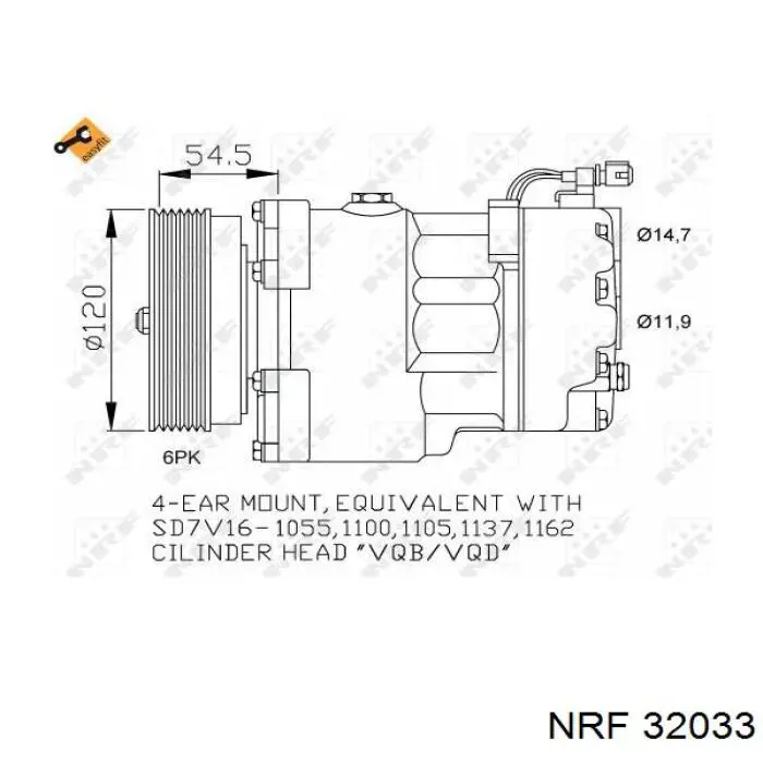 Comprar 32033 NRF Compresor de aire acondicionado coche