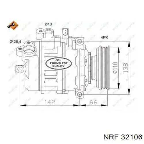Compresor de aire acondicionado 32106 NRF