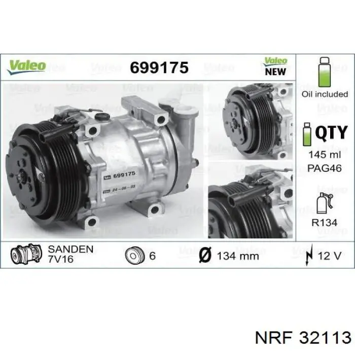 Comprar 32113 NRF Compresor de aire acondicionado coche