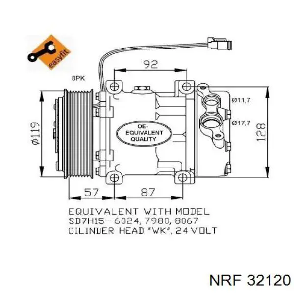 32120 NRF compresor de aire acondicionado