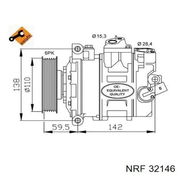 Compresor ac NRF 32146 precio, desde 154,97 EUR