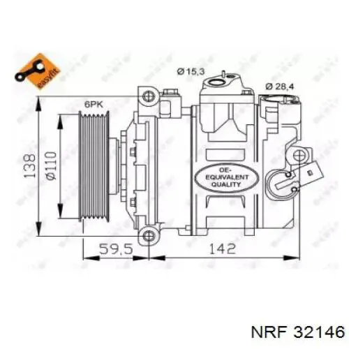 Compresor de aire acondicionado 32146 NRF