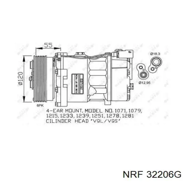 130225R ACR compresor de aire acondicionado