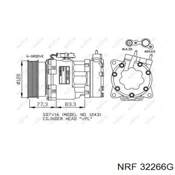 Comprar SL7C16 Peugeot/Citroen Compresor de aire acondicionado coche