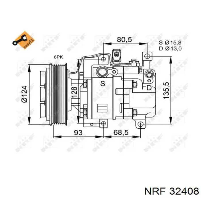 Comprar 32408 NRF Compresor de aire acondicionado coche