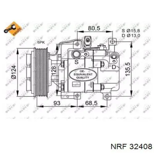 Compresor de aire acondicionado 32408 NRF