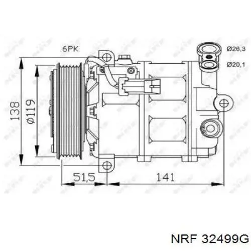 Compresor de aire acondicionado 50514056 Fiat/Alfa/Lancia