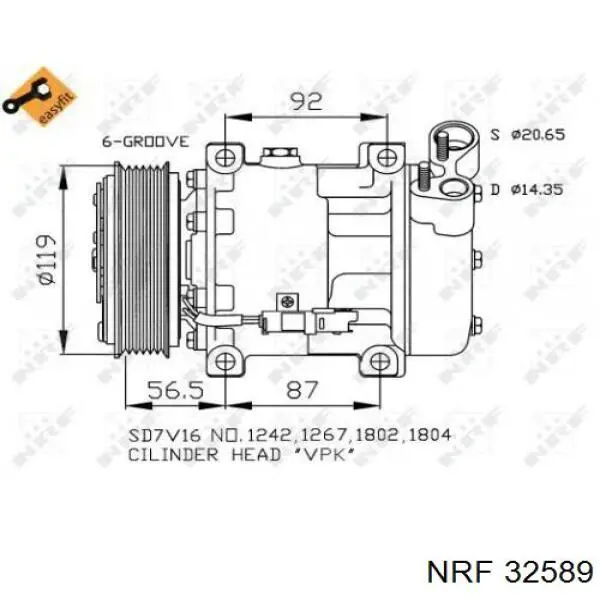Compresor de aire acondicionado para Opel Corsa 2007