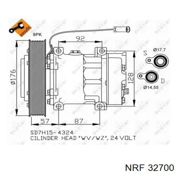 Compresor de aire acondicionado coche Renault Trucks T 