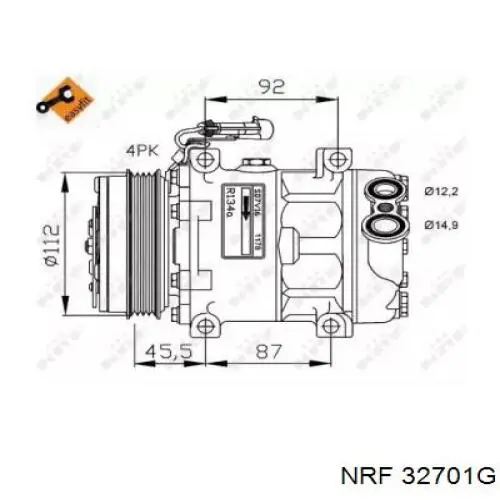 Compresor de aire acondicionado 32701G NRF