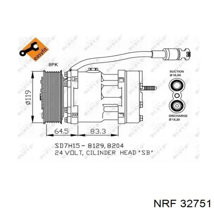 5.45292 Diesel Technic compresor de aire acondicionado