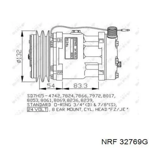 32769G NRF compresor de aire acondicionado