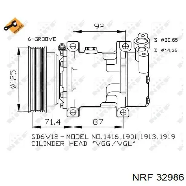 K55111034AB Fiat/Alfa/Lancia compresor de aire acondicionado