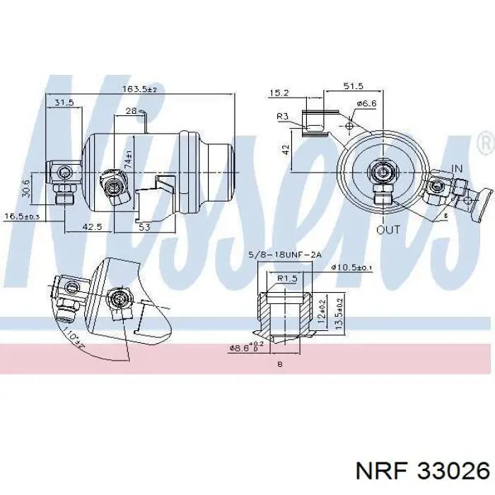 33026 NRF Filtro deshidratante aire acondicionado