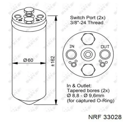 33028 NRF receptor-secador del aire acondicionado