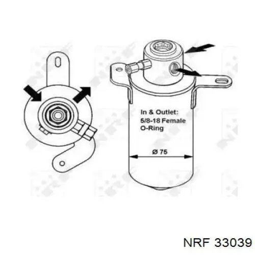 33039 NRF Filtro deshidratante aire acondicionado