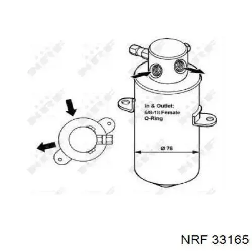 Comprar 33165 NRF Filtro secador de aire acondicionado