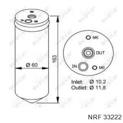 33222 NRF Filtro deshidratante aire acondicionado