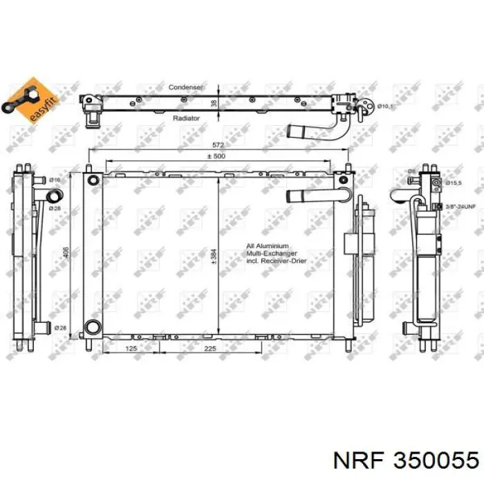 Condensador aire acondicionado 350055 NRF