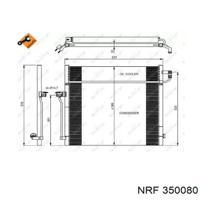 350080 NRF condensador aire acondicionado