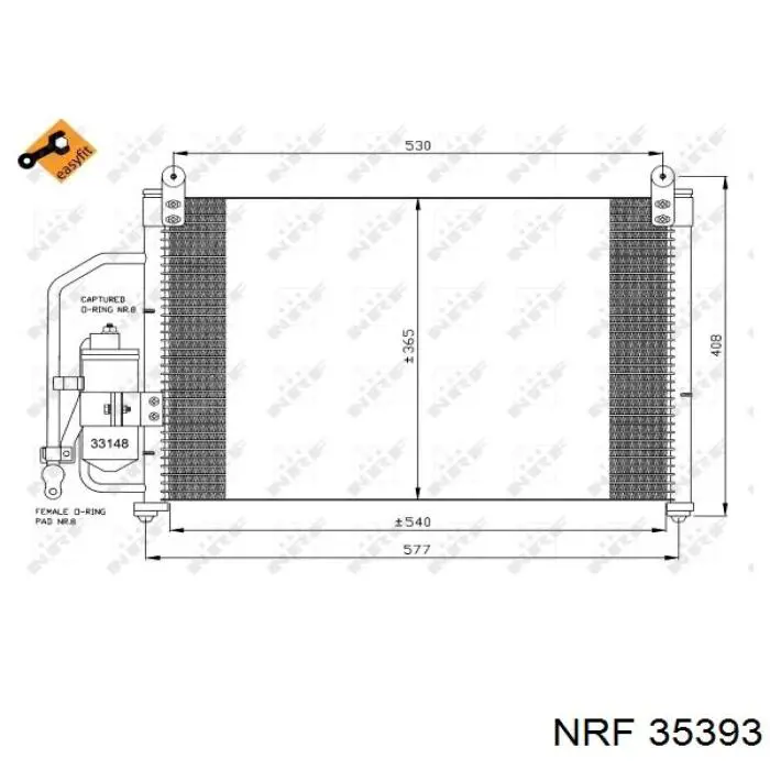 Radiador de aire acondicionado para Daewoo Lanos (KLAT)