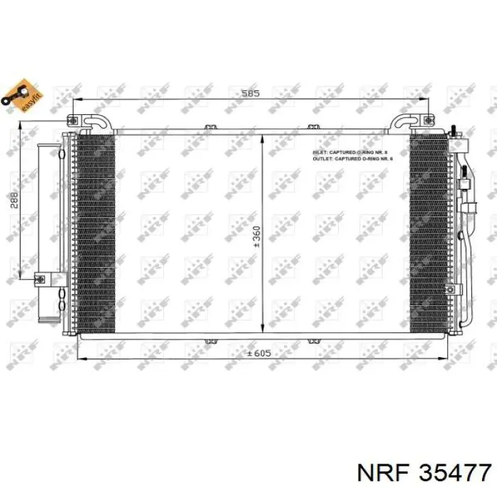 Radiador de aire acondicionado para Hyundai Matrix (FC)