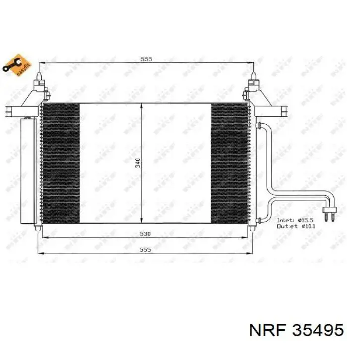 Radiador de aire acondicionado para Fiat Stilo (192)