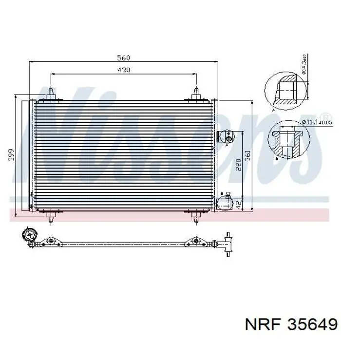 Condensador aire acondicionado 35649 NRF
