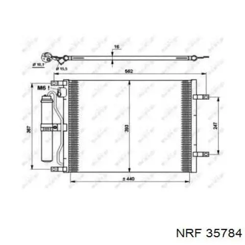 Condensador aire acondicionado 921009U20B Nissan/Infiniti